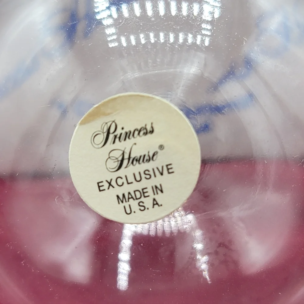 Princess House Crystal Ornament Etched Sleigh 1998 Made USA Box Ribbon Vintage